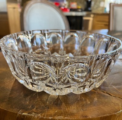 Serving Bowl Sunburst Starburst Thumbprint Clear Crystal 1/8