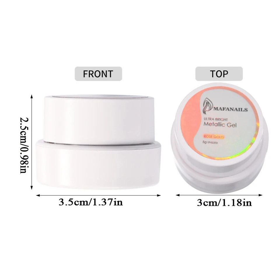 3D 金属绘画甲油胶银色镜面闪光美甲凝胶 3 色 ∂ — 第 3/4 张图片