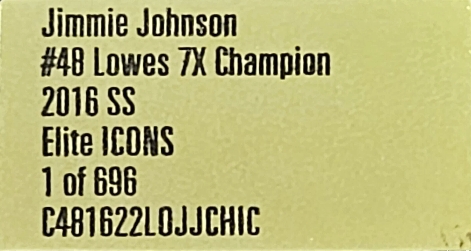 RCCA Jimmie Johnson Diecast Racing Cars 2016 Vehicle Year