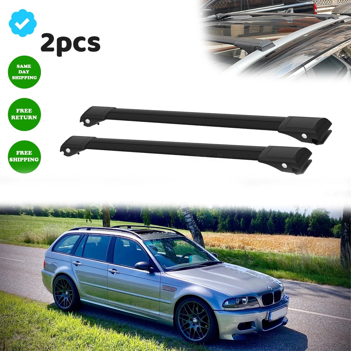 New Cross Bars Roof Rack For BMW 3 Series E46 Touring 1999 2005