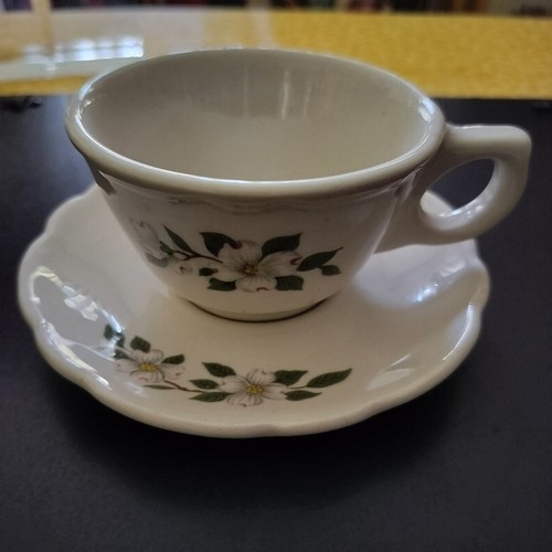 Buffalo Pottery China USA Dogwood Restaurant/Dining Car Ware Cup & Saucer Set - Picture 12 of 12