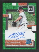 Mike Baumann 2022 Donruss Optic Rated Rookie Green Mojo Prizm #/88 Auto #RRS-MB
