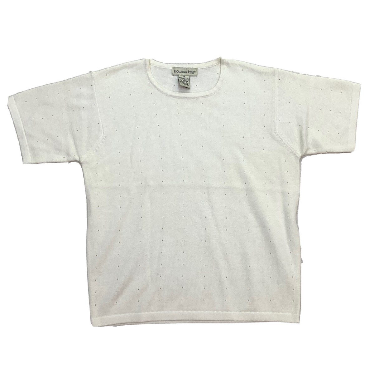 off white knit Short sleeve Top by Richards and Jones sz off white knit Short sleeve Top by Richards and Jones sz