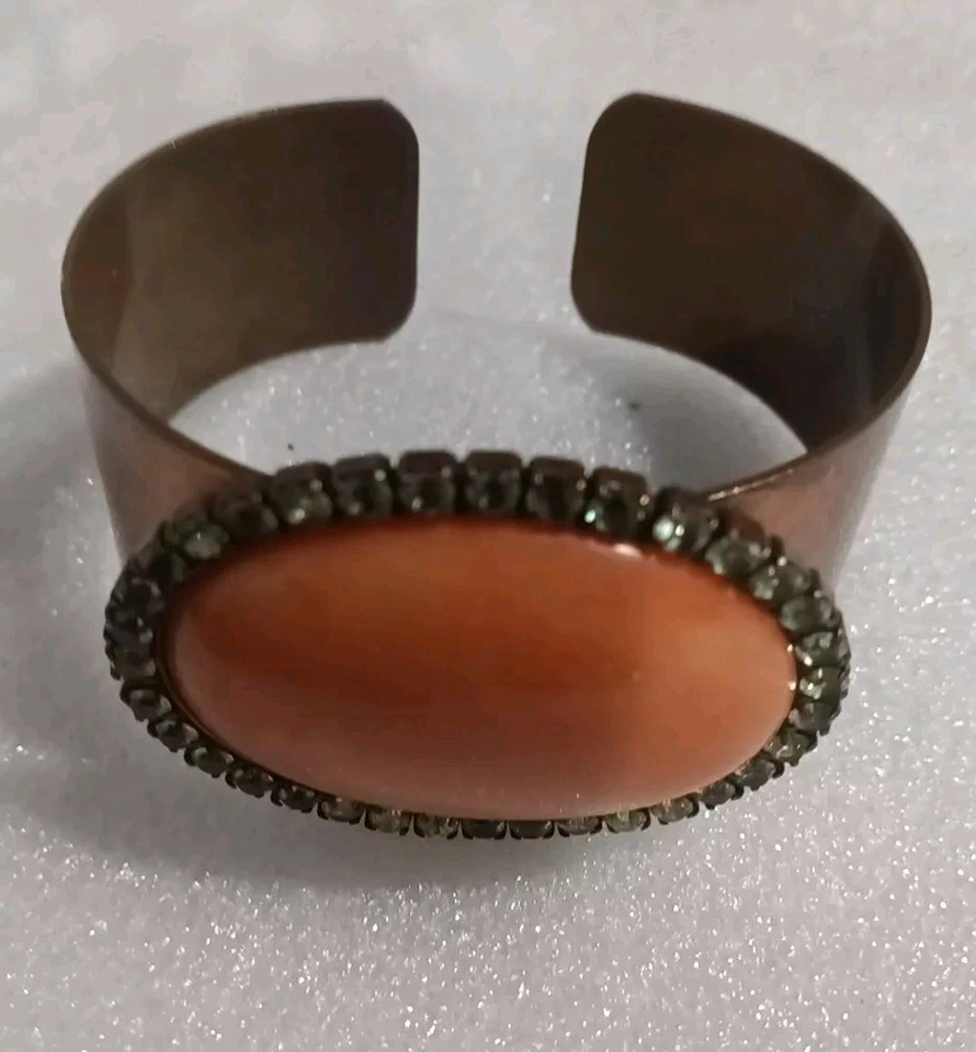 LIZ PALACIOS STONE AND CRYSTAL CUFF BRACELET ORANGE - Image 4 of 4