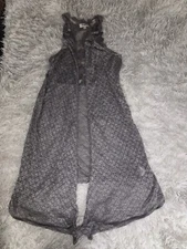 Umgee Women’s Sz. M Gray Lace Sleeveless Cardigan . Longer, Delicate, Pretty