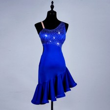 Latin Dance Dress Salsa Tango Cha cha Ballroom Rhinestone Competition Dress 358