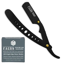100 BLADES + CLASSIC STAINLESS STEEL STRAIGHT EDGE BARBER RAZOR SALON SHAVING