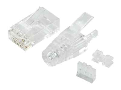 Monoprice Cat6 Modular Plug | w/ Strain Relief 100pk for SlimRun Cat6