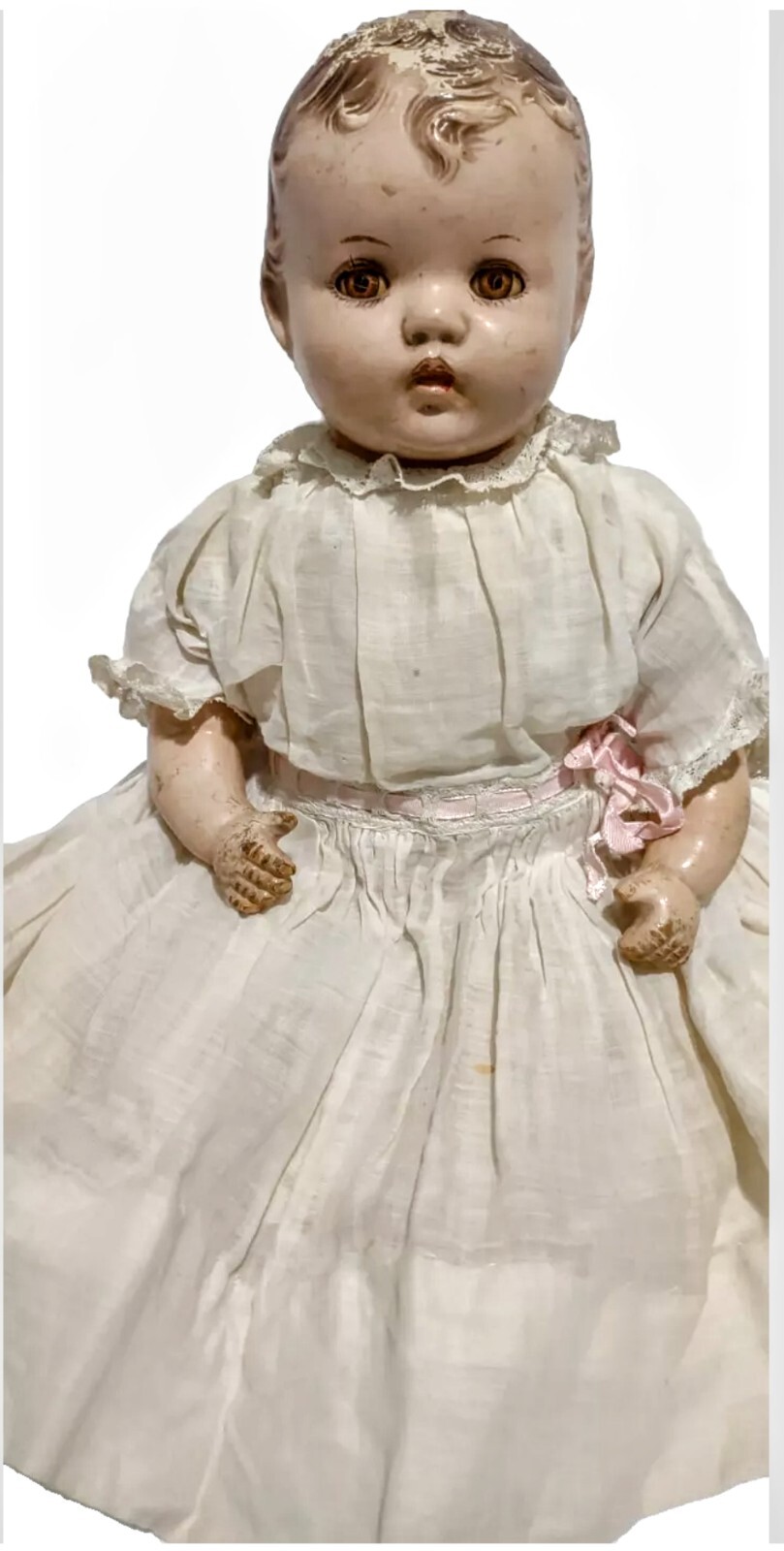 Vintage 1940’s Ideal Composition Baby Doll Marked 20 Ideal Doll Made In