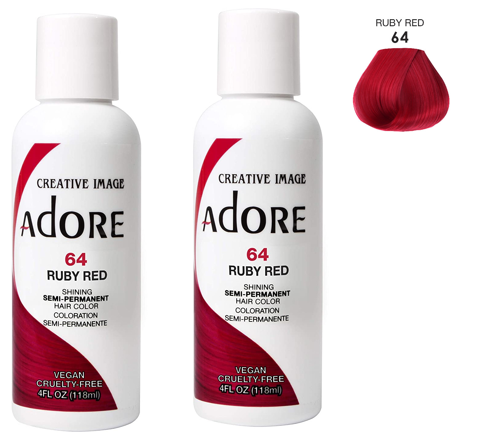 Adore Creative Image Semi-Permanent Hair Color, Ruby Red (Pack of 2)