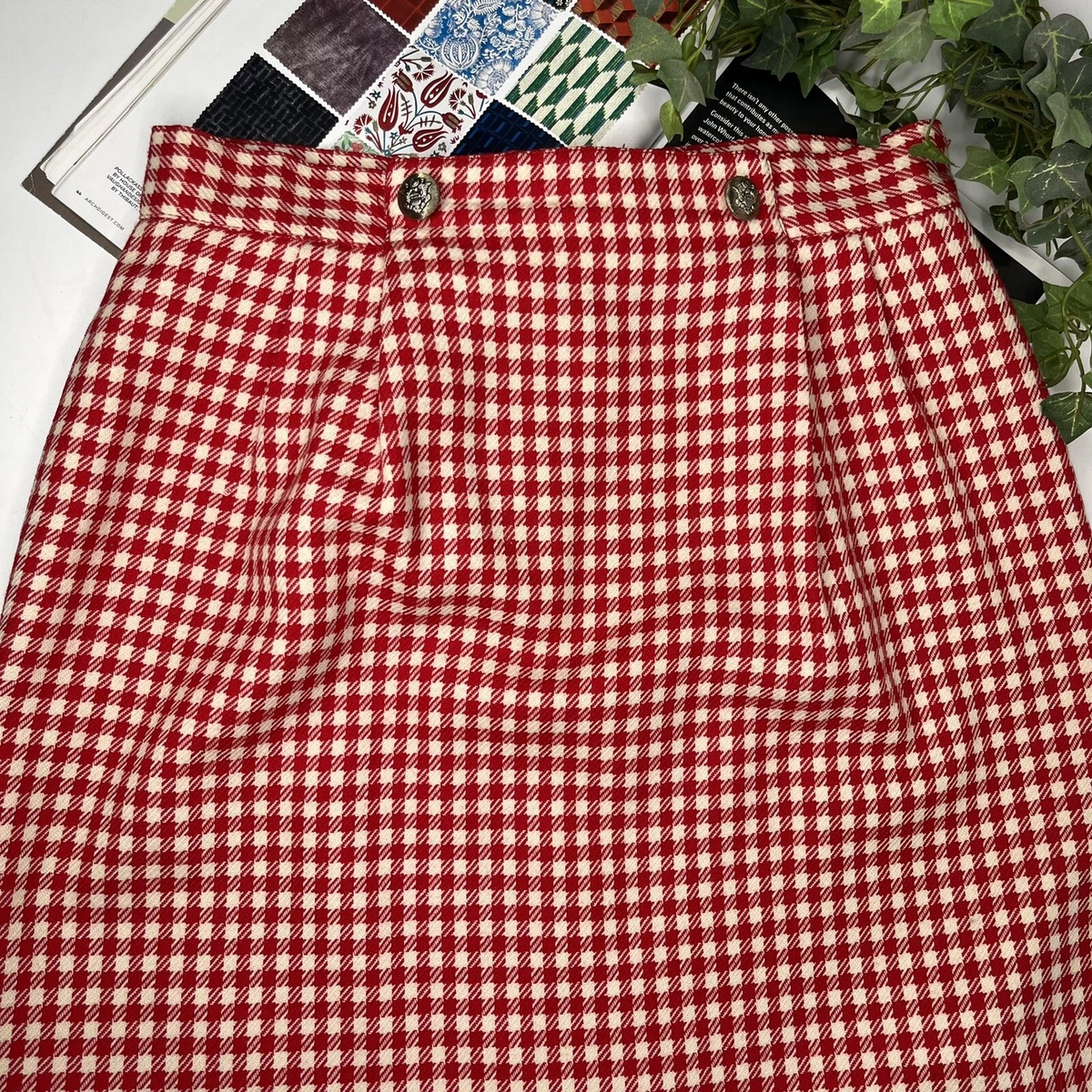 Wool midi pencil skirt