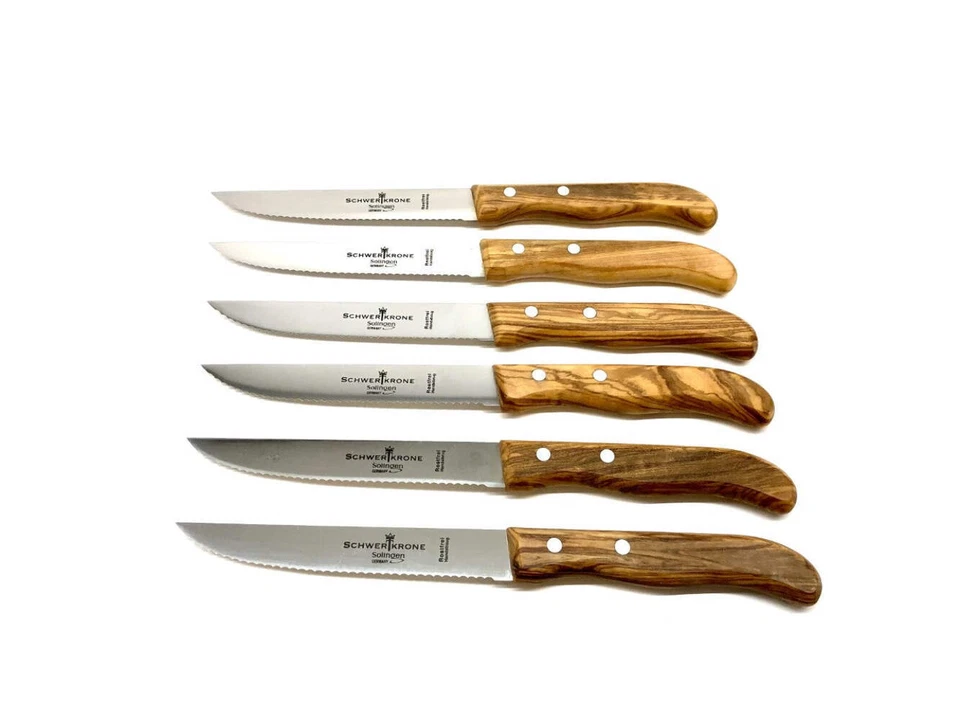 Gemüse- /Tomatenmesser, Steakmesser mit Olivenholzgriff - Bild 4 von 4