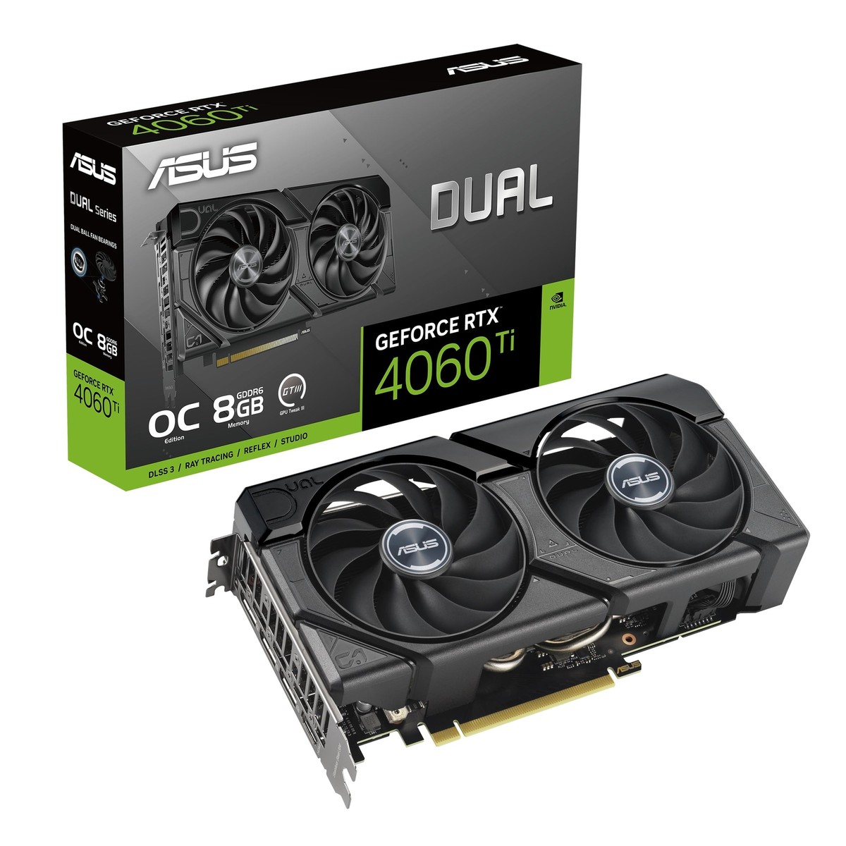 ASUS Dual GeForce RTX 4060 Ti EVO OC Edition 8GB GDDR6 Axial-tech