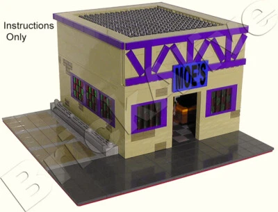 Lego Simpson Bar at Moe's - Moe's Tavern - NO BRICK - INSTRUCTION PDF ONLY - CD