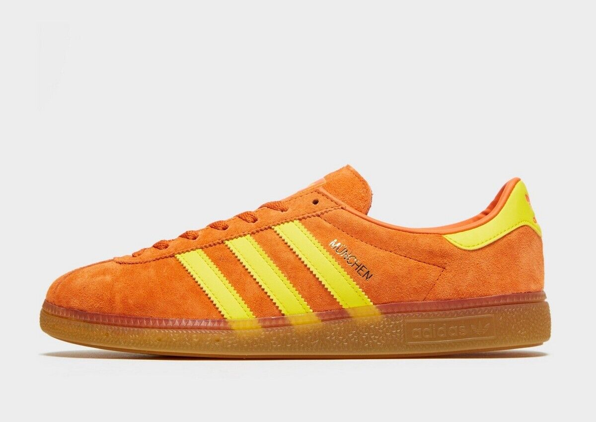 adidas Originals Munchen in and Yellow Suede Trainers | eBay