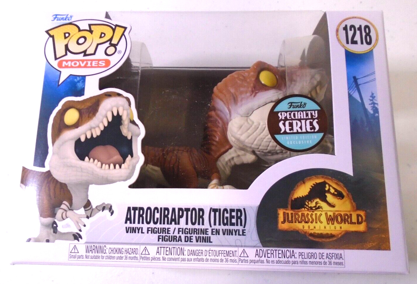 Funko Pop Movies Jurassic World Dominion Atrociraptor Tiger #1218 Vinyl Figure