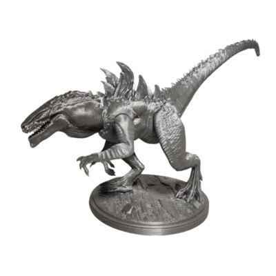 Godzilla movie 1998 7 inch height printed in silver color