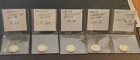 Merury Silver Dimes Lot of  (5) 90% Silver  / 1937 , 1938 & 1939