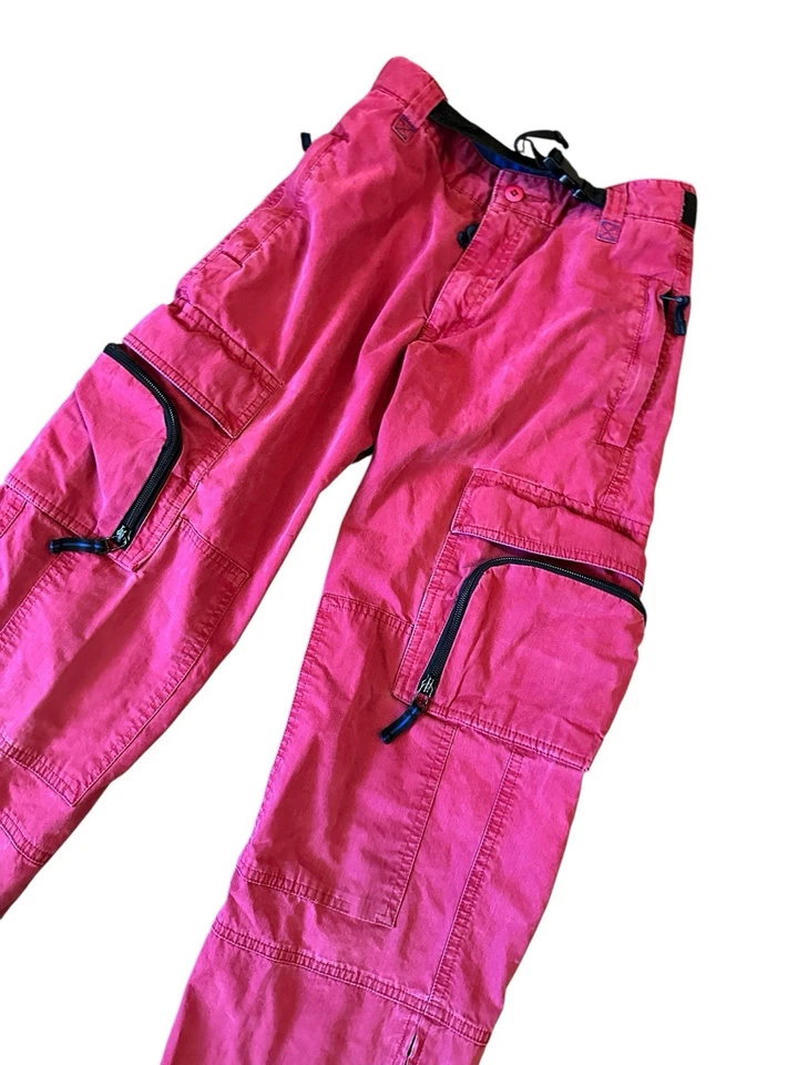 Lands End Cargo Y2k 8 Pocket Pants Red/Pink Kids 12 (24x25) - Image 2 of 4