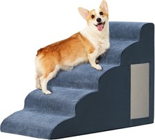 Pet Stairs, Dog Stairs for Small Dogs, Dogs Steps, 5-Step Curved Dog Ramp for