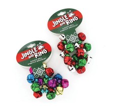 NEW Lot 2 Jingle Sleigh Bell Stretch Bracelets Holiday Red Green Christmas