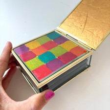 Vintage Glass Coaster Set 6pc Multi Color Pat...
