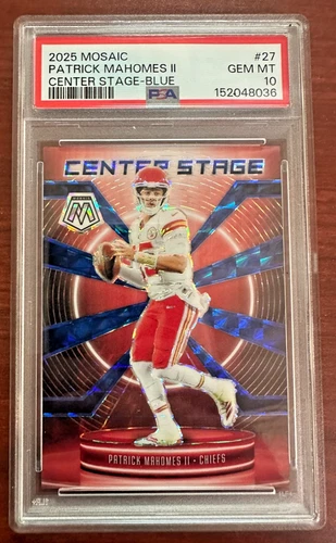 New Listing2025 Mosaic Patrick Mahomes Center Stage Blue Jersey Match 15/99 #27 PSA 10