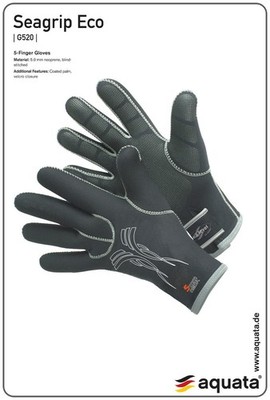 Tauchhandschuhe 5-Finger 5mm Neopren Grip Tauchen Schnorcheln NEU aquata G520N