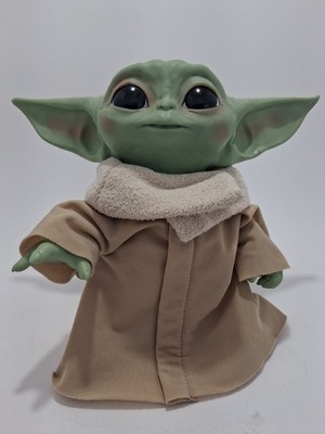 Star Wars Mandalorian Baby Yoda Grogu The Child Talks/ Works Very Clean. Hasbro.