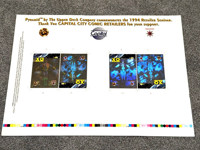 1994 Upper Deck RARE Hologram X-O MANOWAR UNCUT card sheet Valiant Comic Capital