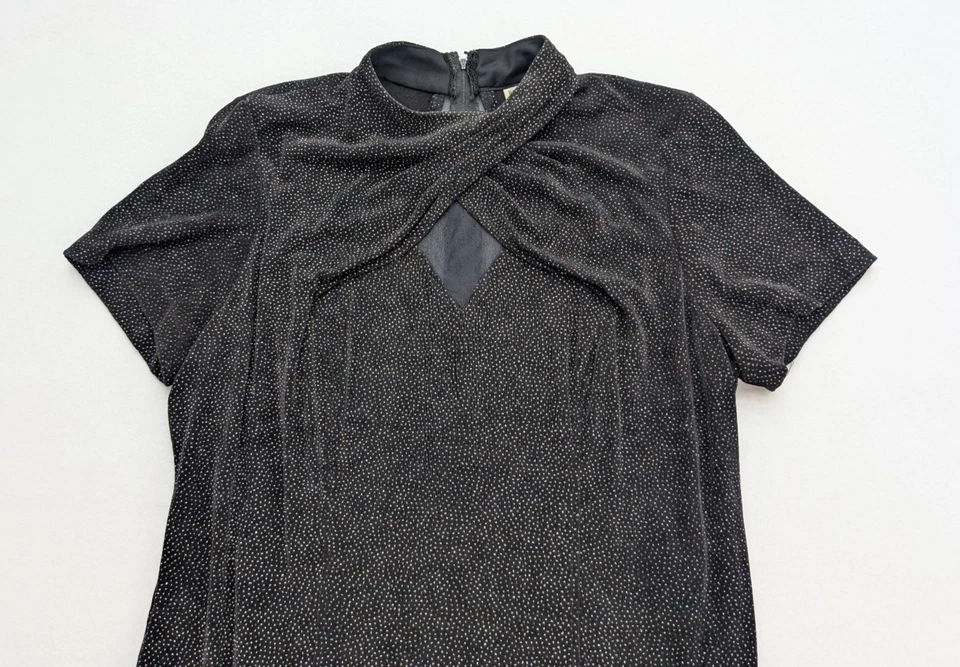 Betsy & Adam Women's Dress Size 18W Black Glitter Sparkle Gothic Whimsigoth 90s - Image 3 of 4