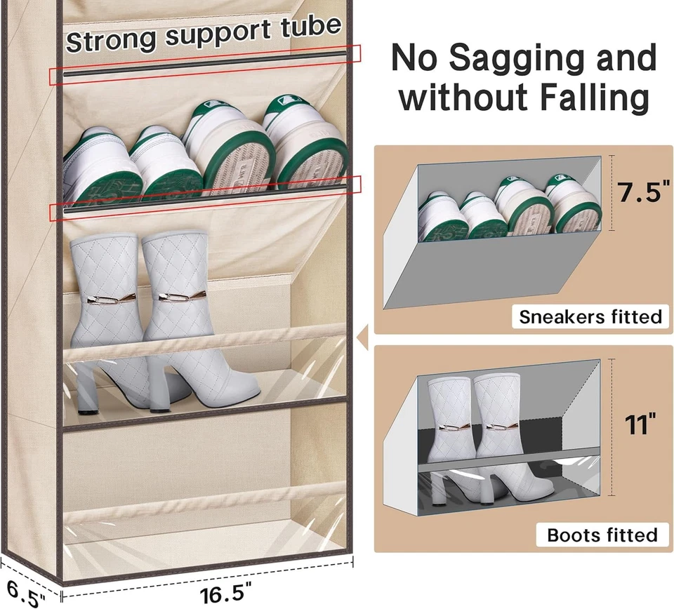 Organizador de zapatos sobre la puerta ajuste 20 pares de zapatillas grandes colgantes zapatos organizadores... Foto 3 de 4