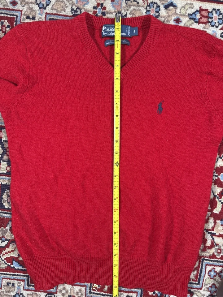 Suéter Polo Ralph Lauren Vintage Años 90 Cuello en V Talla Pequeña De Colección Foto 4 de 4