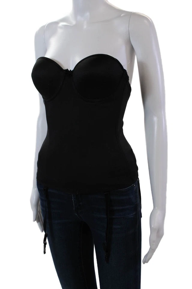 Va Bien Mujer Sin Costuras Push Up Gancho Cierre de Ojos Bustier Negro Talla 34D Foto 2 de 4