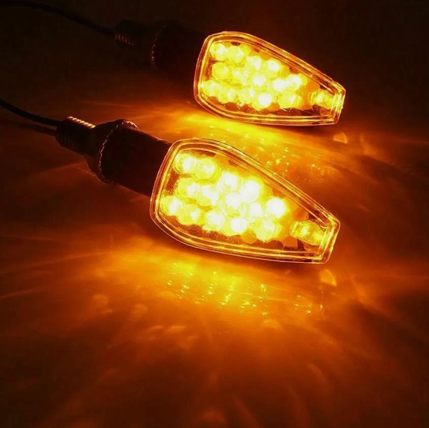 2X Mini Motocicleta LED Señales de Giro Luz Intermitente Indicador Lámpara Ámbar Universal Foto 3 de 4