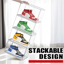 1 Pack Clear Shoe Organizer for Closet Shoes Storage Box for Sneakerheads Pla...