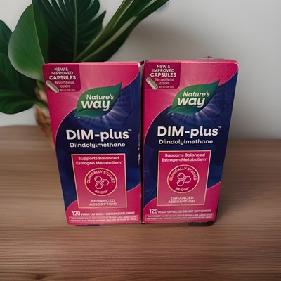 2 Pack Nature's Way DIM-Plus DIM Diindolylmethane Supplement - 240ct *EXP 07/26*