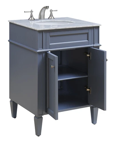 Elegant Decor 24 In. Single Bathroom Vanity Set In Grey - Picture 2 of 7