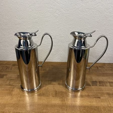 x2 D. W. Haber And Son NY. 48 oz Banquet Coffee/Creamer Thermos Stainless Steel