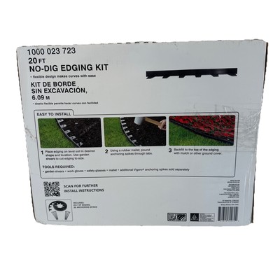 Vigoro 20 Ft. No Dig Landscape Edging Kit Black 1-1/2” Plastic | eBay