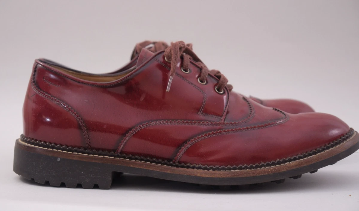 Salvatore Ferragamo Red Wingtip Dress Shoes for Men for sale 