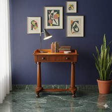 Bureau Ancien Acajou avec Tiroir Italie du XIXe Siècle Original