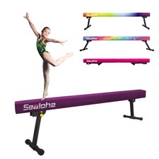 8ft Adjustable Foldable Gymnastics Balance Beam Non-Slip for Kids Adults