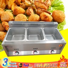 18L Stainless Steel Commercial Countertop 3 Gas Fryer Deep Fryer Propane(LPG) NG