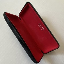 Kliik Denmark Hard Eyeglass Case for Glasses, Black Exterior with Red Interior