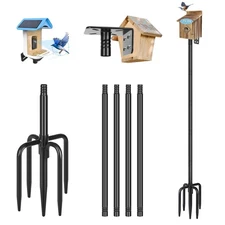 Smart Bird Feeder Pole 79 Inch Bluebird House Pole for Outdoors Weather Stati...