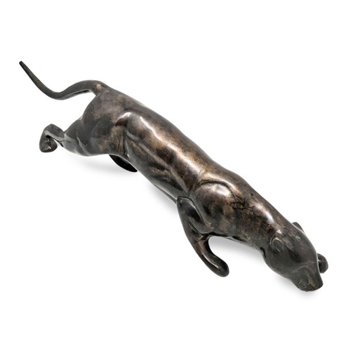 Art Deco Crouching Panther 27" Bronze Sculpture - Picture 5 of 9