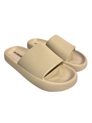 Cushionaire Feather Cloud Foam Slides Sandals Tan Khaki Men s Size 9