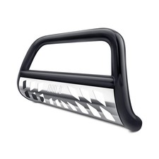 For Jeep Grand Cherokee 05-07 Aries 3 Black Bull Bar W Brushed Skid Plate