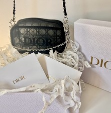 DIOR Beauty Black Mesh Makeup Bag Cosmetic Pouch Limited Edition with Accessory